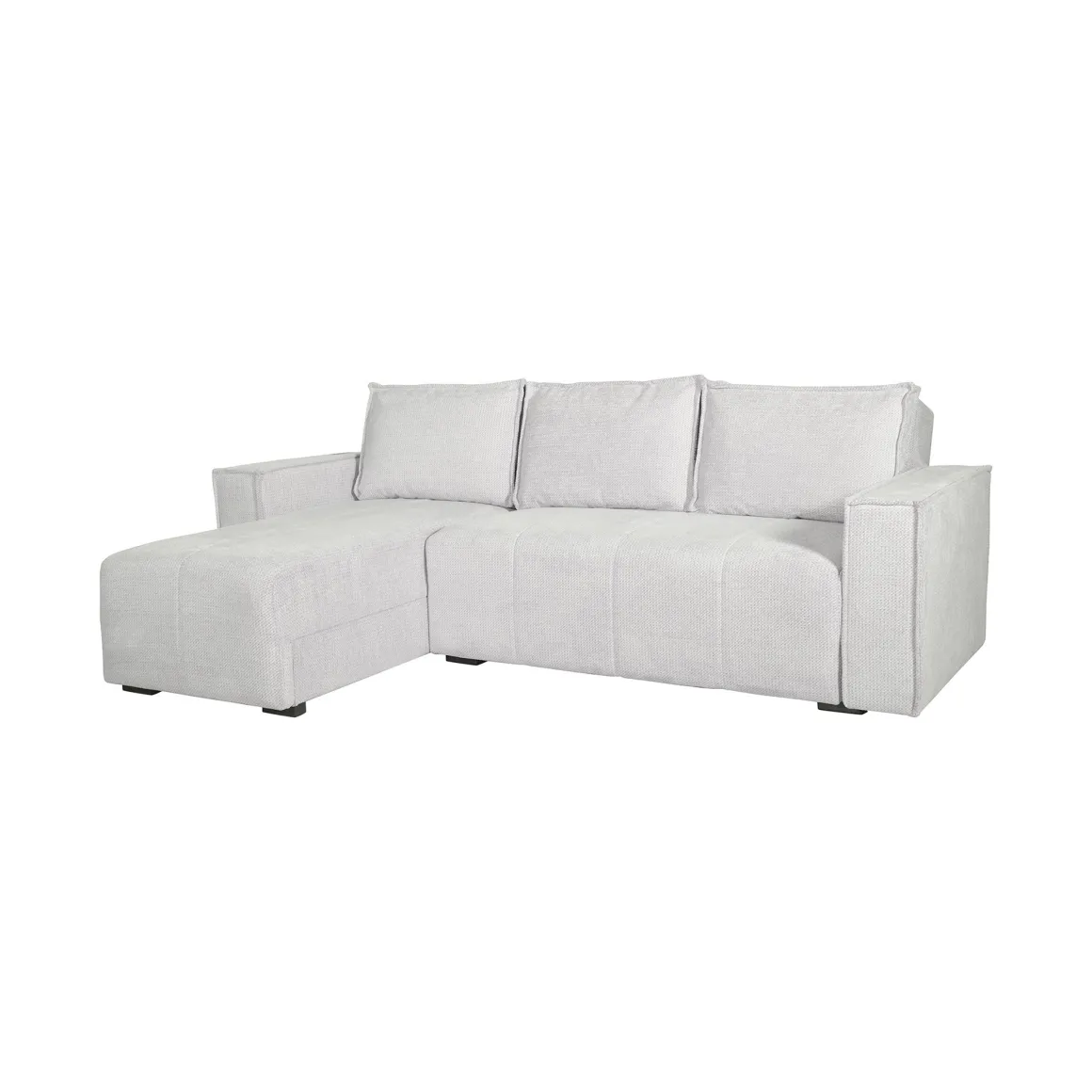 Divani Angolari|Divani Letto Con Penisola > Dmora Divano Letto con Penisola Contenitore Reclinabile 210x149 cm, Cuscini Sfoderabili - Pergola Bianco Crema
