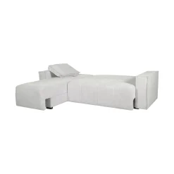 Divani Angolari|Divani Letto Con Penisola > Dmora Divano Letto con Penisola Contenitore Reclinabile 210x149 cm, Cuscini Sfoderabili - Pergola Bianco Crema