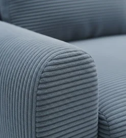 Divano Letto con Penisola blu Contenitore Reversibile 253x153 cm, Reclinabile - Paullo