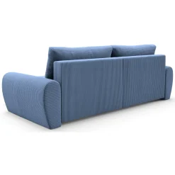 Divano Letto con Penisola blu Contenitore Reversibile 253x153 cm, Reclinabile - Paullo