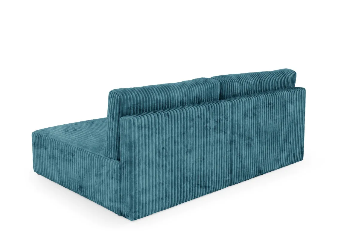 Divani Angolari|Divani Letto Con Penisola > Dmora Divano Letto con Penisola Contenitore Reclinabile 229x148 cm, Cuscini Sfoderabili - Rezzo Blu Petrolio