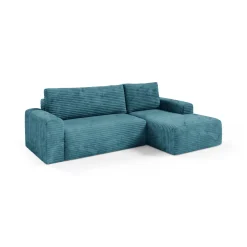 Divani Angolari|Divani Letto Con Penisola > Dmora Divano Letto con Penisola Sfoderabile Contenitore 260x160 cm, Idrorepellente Multiposizione Made in Italy - Sumirago Blu