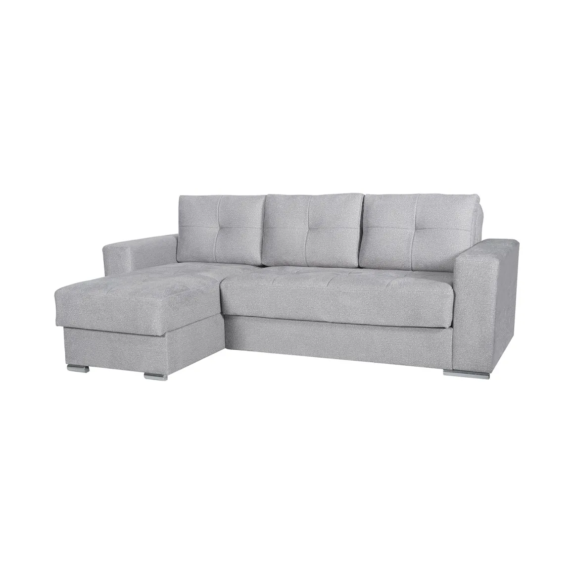 Divani Angolari|Divani Letto Con Penisola > Dmora Divano Letto con Penisola Contenitore 285x160 cm, Idrorepellente Sfoderabile Multiposizione Trasformabile in Letto Made in Italy Grigio Chiaro