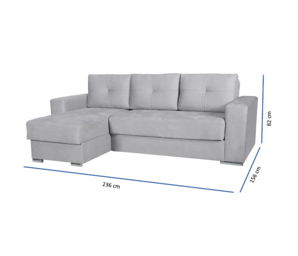 Divani Angolari|Divani Letto Con Penisola > Dmora Divano Letto con Penisola Contenitore 285x160 cm, Idrorepellente Sfoderabile Multiposizione Trasformabile in Letto Made in Italy Grigio Chiaro