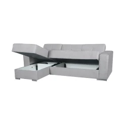 Divani Angolari|Divani Letto Con Penisola > Dmora Divano Letto con Penisola Contenitore 285x160 cm, Idrorepellente Sfoderabile Multiposizione Trasformabile in Letto Made in Italy Grigio Chiaro