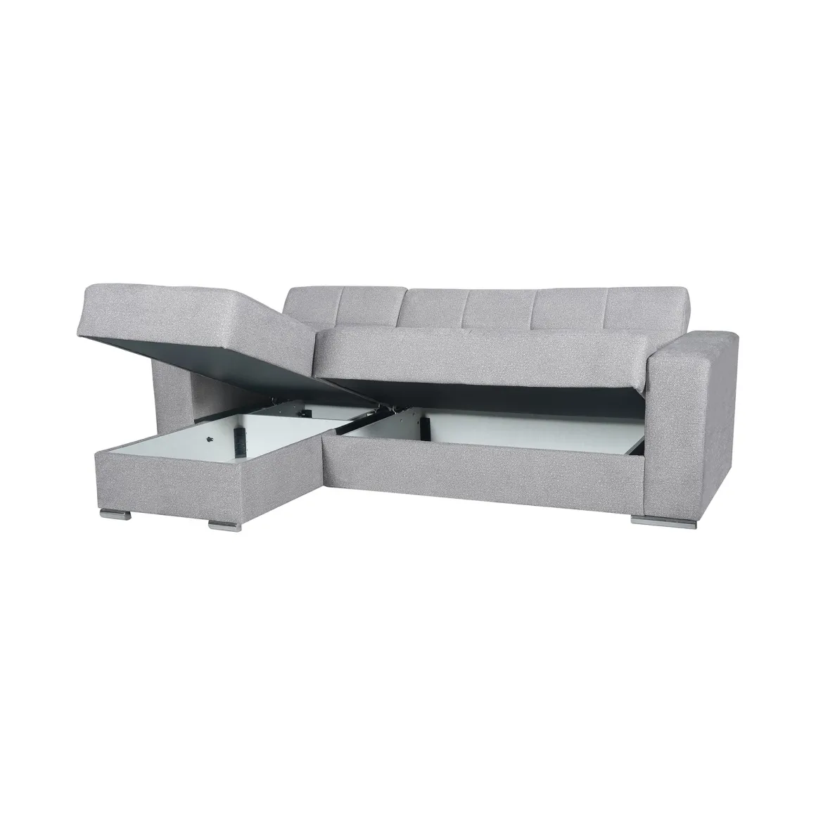 Divani Angolari|Divani Letto Con Penisola > Dmora Divano Letto con Penisola Contenitore 285x160 cm, Idrorepellente Sfoderabile Multiposizione Trasformabile in Letto Made in Italy Grigio Chiaro