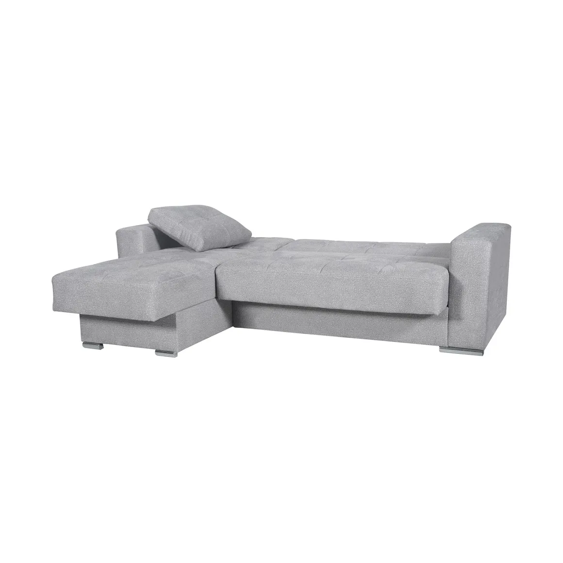 Divani Angolari|Divani Letto Con Penisola > Dmora Divano Letto con Penisola Contenitore 285x160 cm, Idrorepellente Sfoderabile Multiposizione Trasformabile in Letto Made in Italy Grigio Chiaro