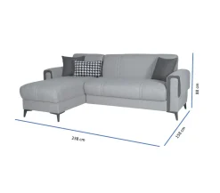 Divani Letto Con Penisola|Divani Letto > Dmora Divano Letto con Penisola Multiposizione Contenitore 280x160 cm, Idrorepellente Sfoderabile Trasformabile in Letto Made in Italy Grigio Chiaro