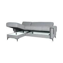 Divani Letto Con Penisola|Divani Letto > Dmora Divano Letto con Penisola Multiposizione Contenitore 280x160 cm, Idrorepellente Sfoderabile Trasformabile in Letto Made in Italy Grigio Chiaro
