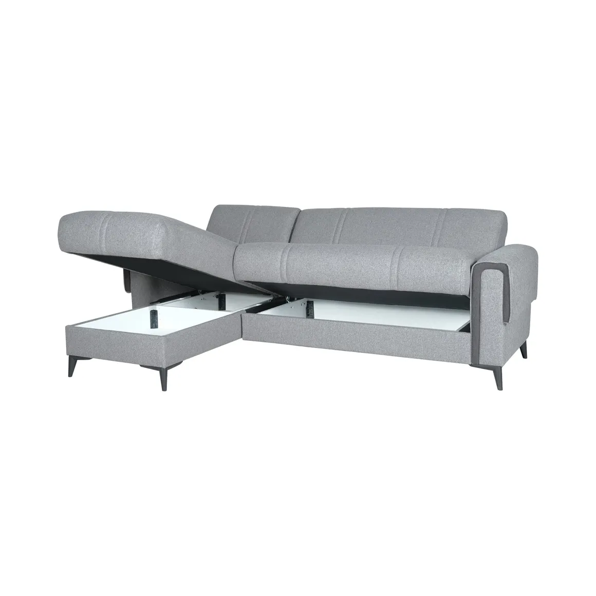 Divani Letto Con Penisola|Divani Letto > Dmora Divano Letto con Penisola Multiposizione Contenitore 280x160 cm, Idrorepellente Sfoderabile Trasformabile in Letto Made in Italy Grigio Chiaro