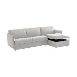 Divani Angolari|Divani Letto Con Penisola > Dmora Divano Letto con Penisola Sfoderabile Contenitore 260x160 cm, Idrorepellente Multiposizione Trasformabile in Letto Made in Italy Grigio Chiaro