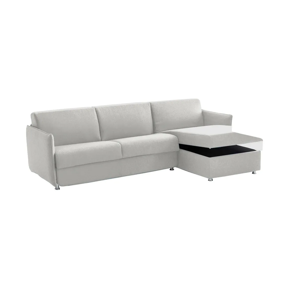 Divani Angolari|Divani Letto Con Penisola > Dmora Divano Letto con Penisola Sfoderabile Contenitore 260x160 cm, Idrorepellente Multiposizione Trasformabile in Letto Made in Italy Grigio Chiaro