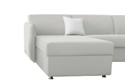 Divani Angolari|Divani Letto Con Penisola > Dmora Divano Letto con Penisola Sfoderabile Contenitore 260x160 cm, Idrorepellente Multiposizione Trasformabile in Letto Made in Italy Grigio Chiaro