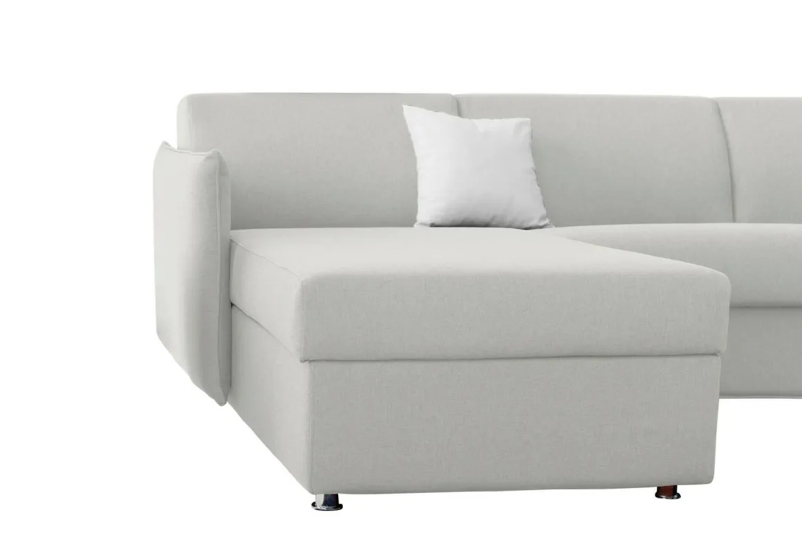Divani Angolari|Divani Letto Con Penisola > Dmora Divano Letto con Penisola Sfoderabile Contenitore 260x160 cm, Idrorepellente Multiposizione Trasformabile in Letto Made in Italy Grigio Chiaro