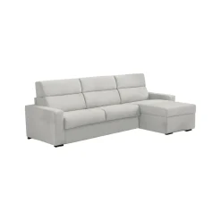 Divano Letto con Penisola Grigio Chiaro Sfoderabile Contenitore 280x160 cm, Idrorepellente Multiposizione Trasformabile in Letto Made in Italy