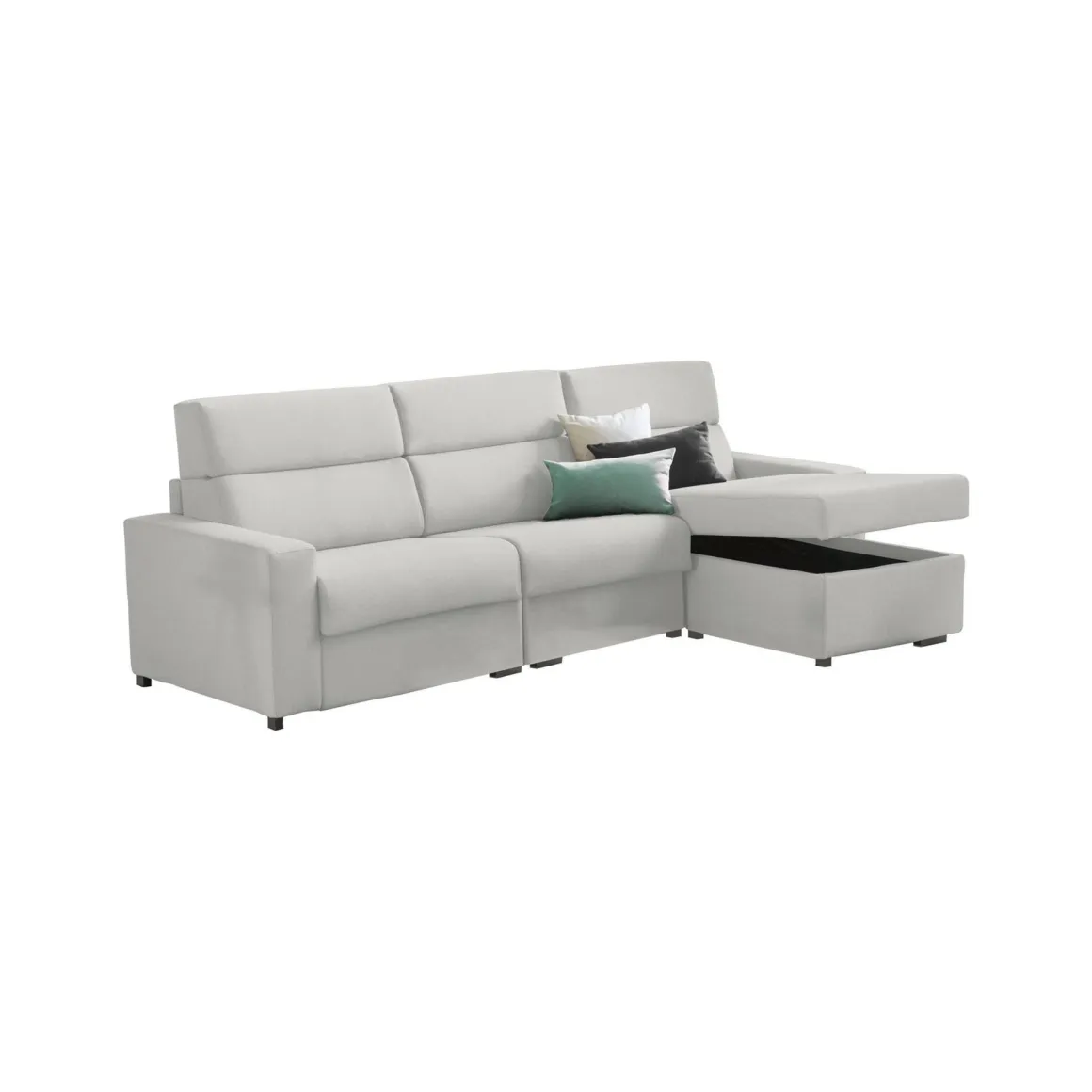 Divani Letto Con Penisola|Divani Letto > Dmora Divano Letto con Penisola Sfoderabile Contenitore 285x160 cm, Idrorepellente Multiposizione Trasformabile in Letto Made in Italy Grigio Chiaro