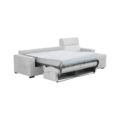 Divani Letto Con Penisola|Divani Letto > Dmora Divano Letto con Penisola Sfoderabile Contenitore 285x160 cm, Idrorepellente Multiposizione Trasformabile in Letto Made in Italy Grigio Chiaro