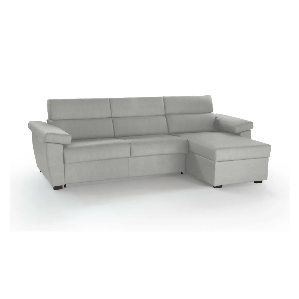 Divani Angolari|Divani Letto Con Penisola > Dmora Divano Letto con Penisola Sfoderabile Contenitore 285x160 cm, Idrorepellente Rialzato da Terra Multiposizione Trasformabile in Letto Grigio Chiaro
