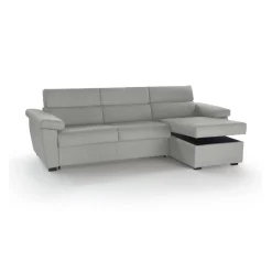 Divani Angolari|Divani Letto Con Penisola > Dmora Divano Letto con Penisola Sfoderabile Contenitore 285x160 cm, Idrorepellente Rialzato da Terra Multiposizione Trasformabile in Letto Grigio Chiaro