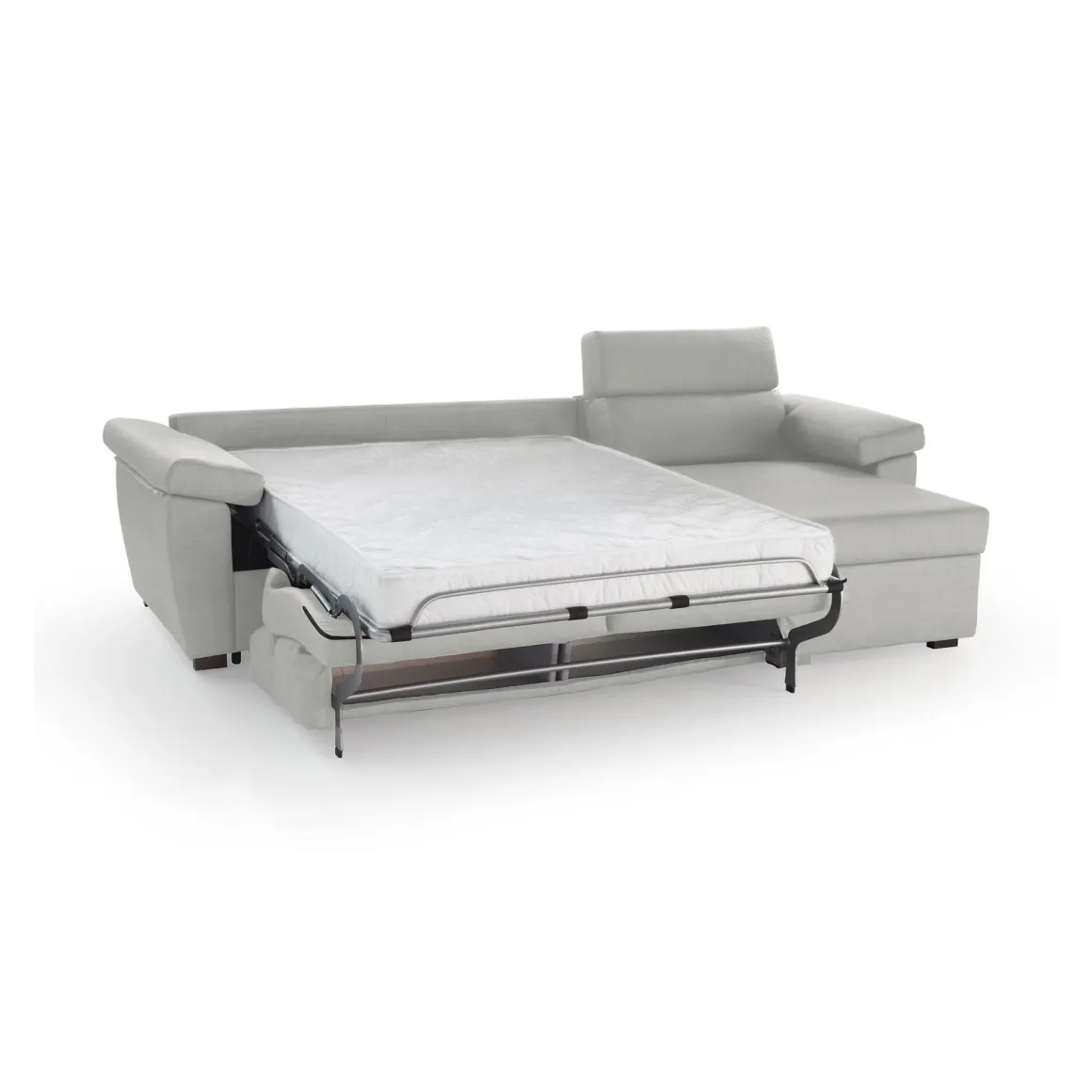 Divani Angolari|Divani Letto Con Penisola > Dmora Divano Letto con Penisola Sfoderabile Contenitore 285x160 cm, Idrorepellente Rialzato da Terra Multiposizione Trasformabile in Letto Grigio Chiaro