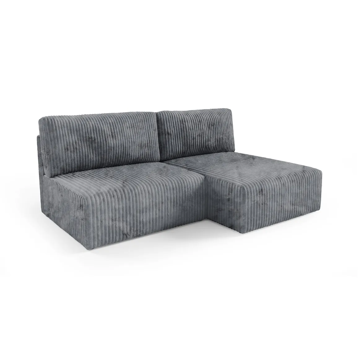 Divano Letto con Penisola Grigio Contenitore Cuscini Sfoderabili 210x149 cm, Reclinabile - Pergola