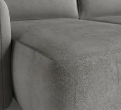 Divano Letto con Penisola Grigio Contenitore Reclinabile 229x148 cm, Cuscini Sfoderabili - Rezzo