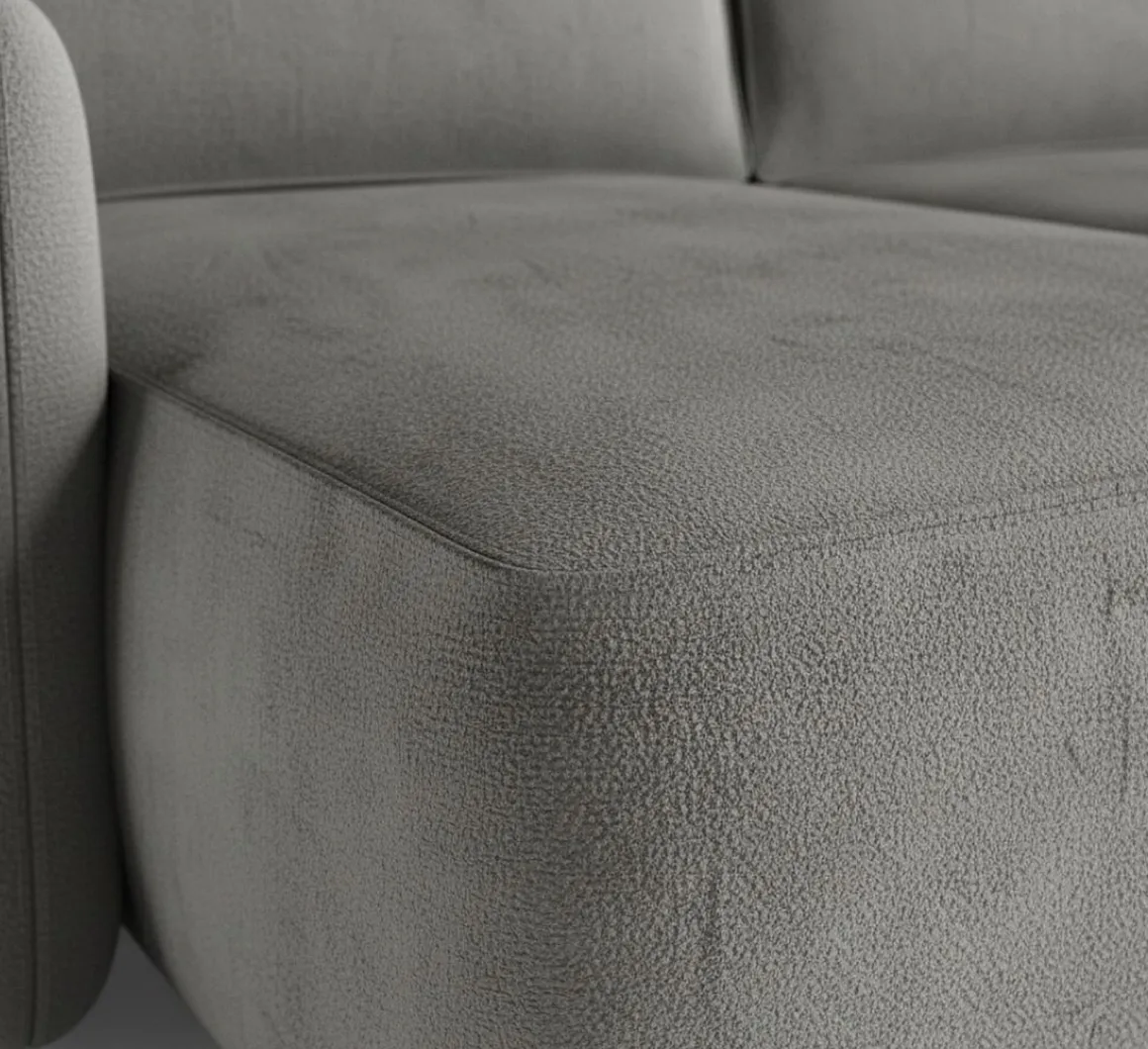 Divano Letto con Penisola Grigio Contenitore Reclinabile 229x148 cm, Cuscini Sfoderabili - Rezzo