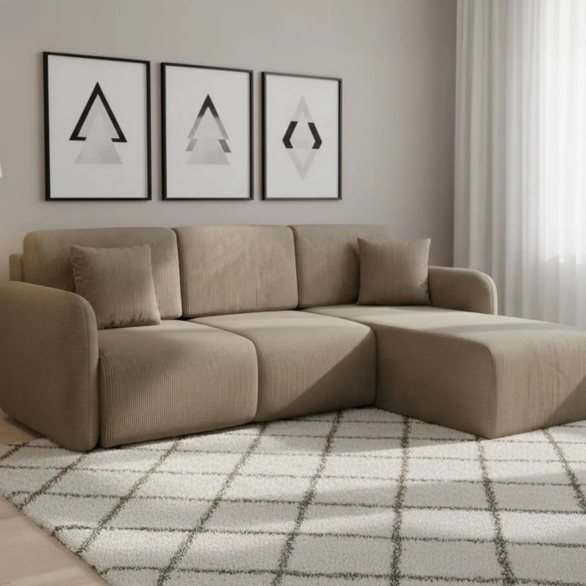 Divani Angolari|Divani Letto Con Penisola > Dmora Divano Letto con Penisola Contenitore Reversibile 253x153 cm, Reclinabile - Paullo Grigio