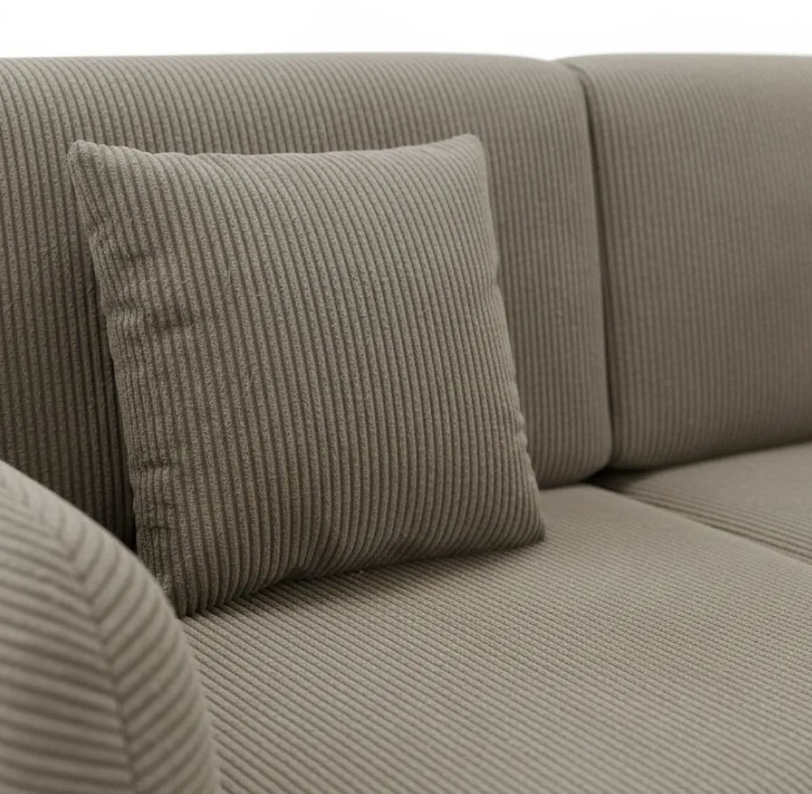 Divani Angolari|Divani Letto Con Penisola > Dmora Divano Letto con Penisola Contenitore Reversibile 253x153 cm, Reclinabile - Paullo Grigio