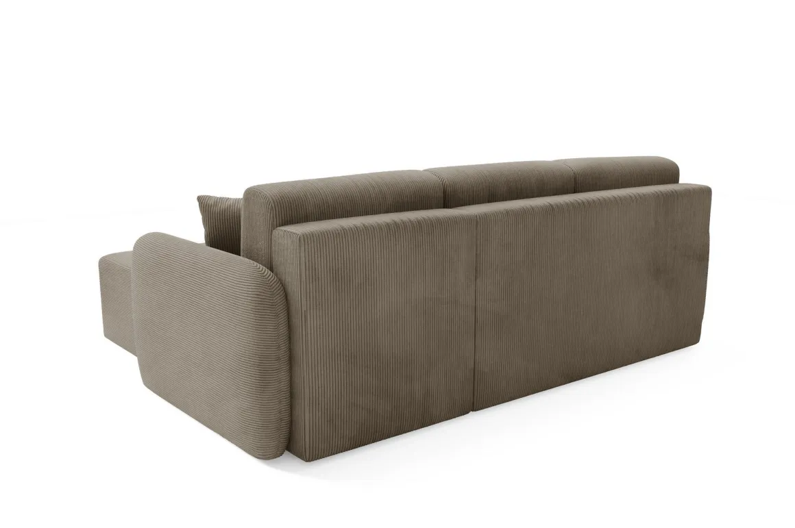 Divani Angolari|Divani Letto Con Penisola > Dmora Divano Letto con Penisola Contenitore Reversibile 253x153 cm, Reclinabile - Paullo Grigio