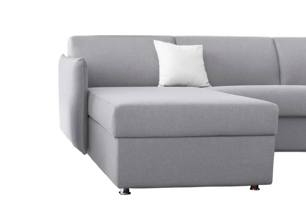 Divani Angolari|Divani Letto Con Penisola > Dmora Divano Letto con Penisola Sfoderabile Contenitore 280x160 cm, Idrorepellente Multiposizione Trasformabile in Letto Made in Italy - Celleno Grigio