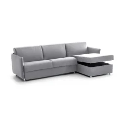 Divani Angolari|Divani Letto Con Penisola > Dmora Divano Letto con Penisola Sfoderabile Contenitore 280x160 cm, Idrorepellente Multiposizione Trasformabile in Letto Made in Italy - Celleno Grigio