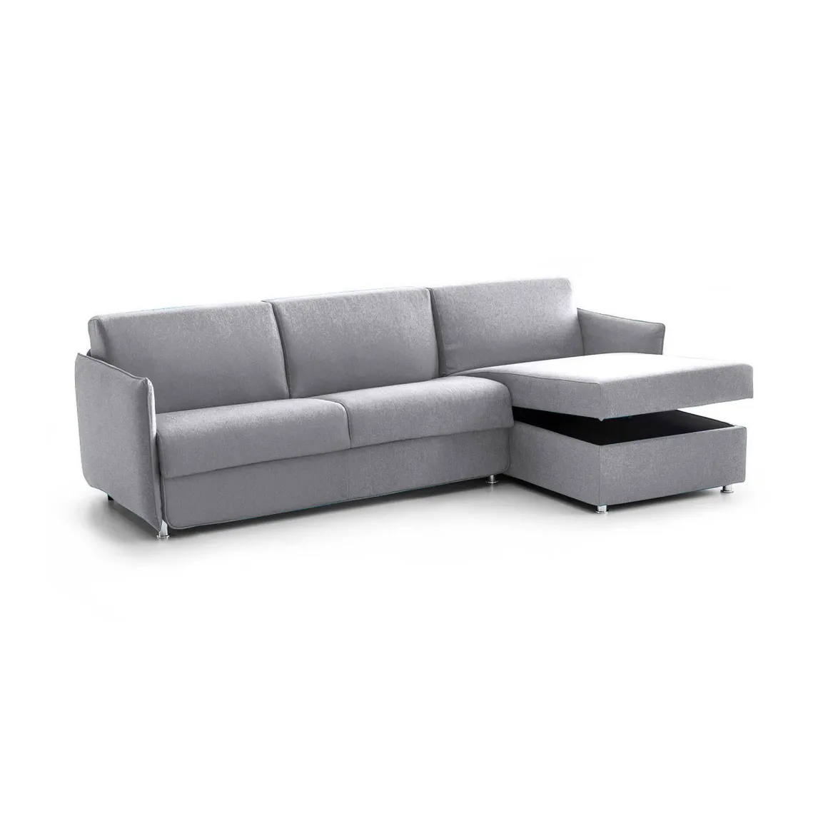 Divani Angolari|Divani Letto Con Penisola > Dmora Divano Letto con Penisola Sfoderabile Contenitore 280x160 cm, Idrorepellente Multiposizione Trasformabile in Letto Made in Italy - Celleno Grigio