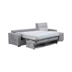 Divani Angolari|Divani Letto Con Penisola > Dmora Divano Letto con Penisola Sfoderabile Contenitore 285x160 cm, Idrorepellente Multiposizione Trasformabile in Letto Made in Italy - Esca Grigio