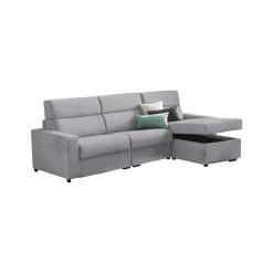 Divani Angolari|Divani Letto Con Penisola > Dmora Divano Letto con Penisola Sfoderabile Contenitore 285x160 cm, Idrorepellente Multiposizione Trasformabile in Letto Made in Italy - Esca Grigio