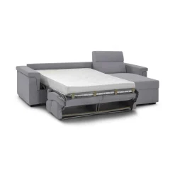 Divani Angolari|Divani Letto Con Penisola > Dmora Divano Letto con Penisola Sfoderabile Contenitore 285x160 cm, Idrorepellente Multiposizione Trasformabile in Letto Made in Italy - Priverno Grigio