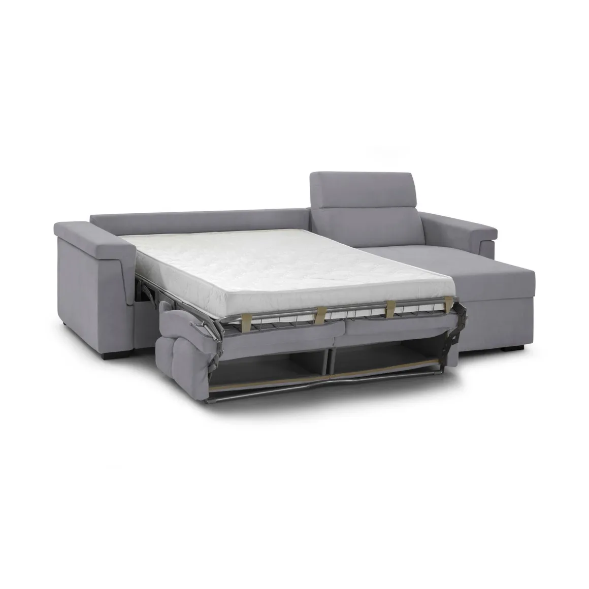 Divani Angolari|Divani Letto Con Penisola > Dmora Divano Letto con Penisola Sfoderabile Contenitore 285x160 cm, Idrorepellente Multiposizione Trasformabile in Letto Made in Italy - Priverno Grigio