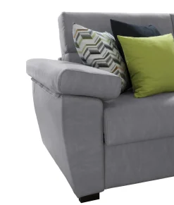 Divano Letto con Penisola Grigio Sfoderabile Contenitore 285x160 cm, Idrorepellente Multiposizione Trasformabile in Letto Made in Italy - Tolle