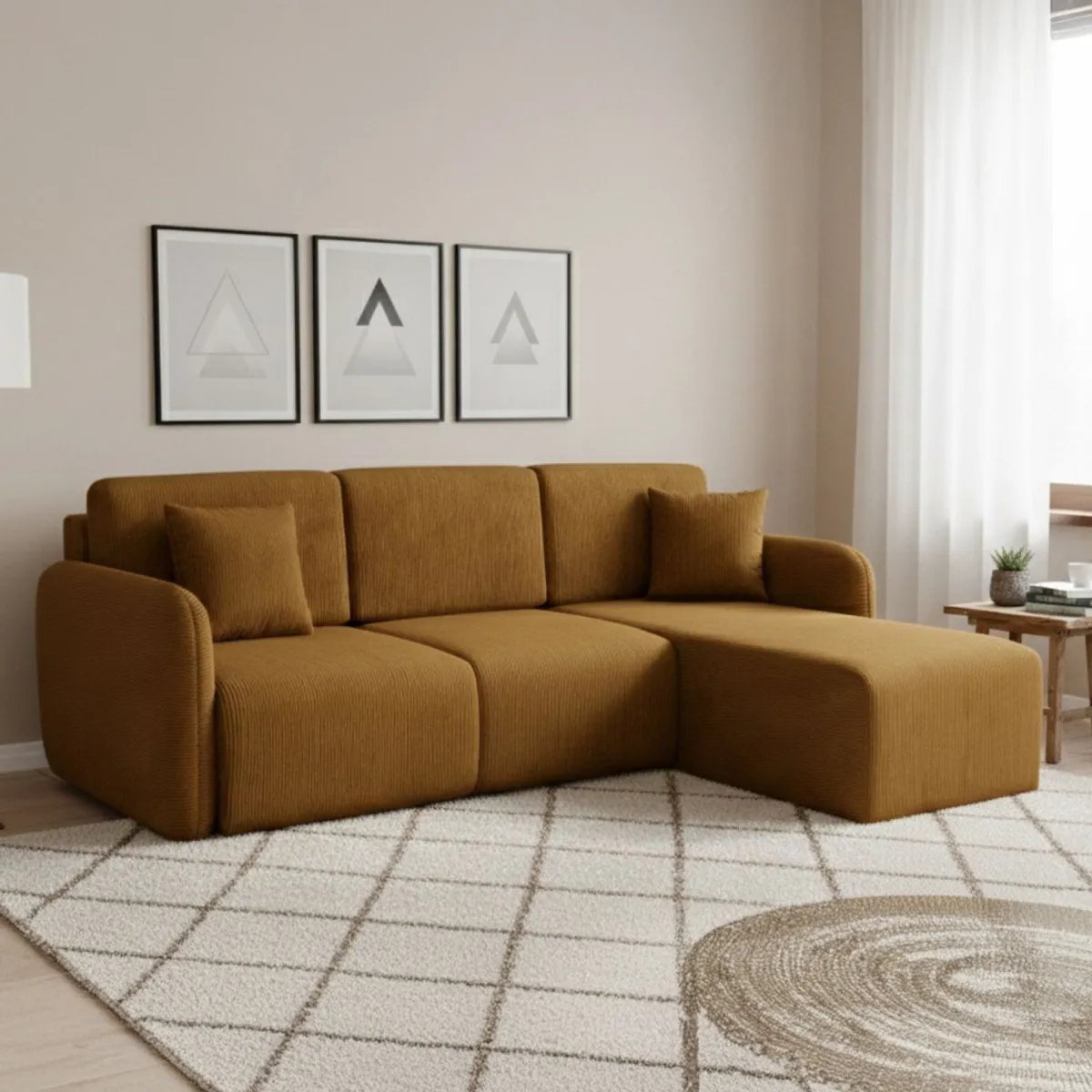 Divani Angolari|Divani Letto Con Penisola > Dmora Divano Letto con Penisola Contenitore Reversibile 245x185 cm, Reclinabile - Ranco Marrone