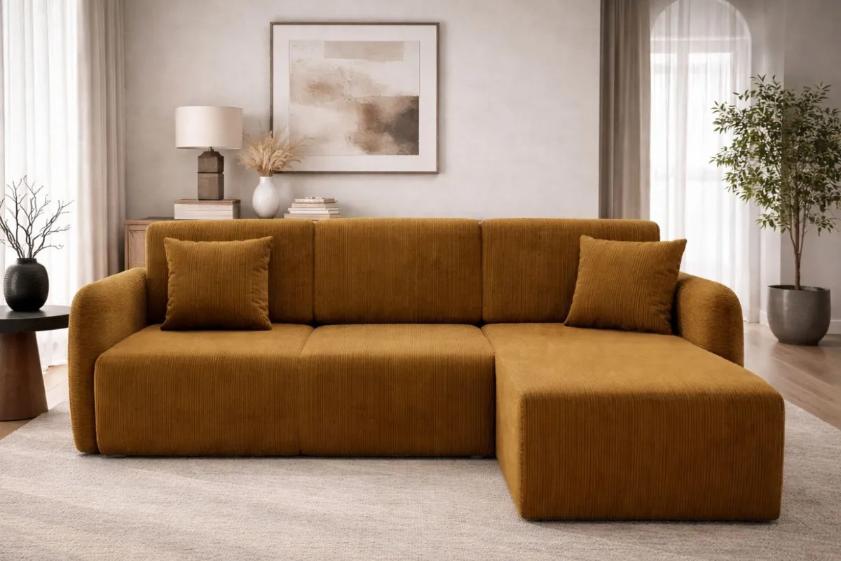 Divani Angolari|Divani Letto Con Penisola > Dmora Divano Letto con Penisola Contenitore Reversibile 245x185 cm, Reclinabile - Ranco Marrone