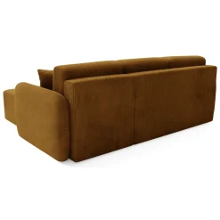 Divani Angolari|Divani Letto Con Penisola > Dmora Divano Letto con Penisola Contenitore Reversibile 245x185 cm, Reclinabile - Ranco Marrone