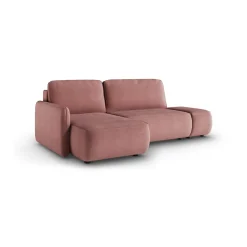 Divani Angolari|Divani Letto Con Penisola > Dmora Divano Letto con Penisola Sfoderabile Contenitore 260x160 cm, Idrorepellente Multiposizione Trasformabile in Letto Made in Italy - Scordia Rosso