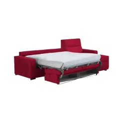 Divani Angolari|Divani Letto Con Penisola > Dmora Divano Letto con Penisola Sfoderabile Contenitore 285x160 cm, Idrorepellente Multiposizione Made in Italy - Ganzaria Rosso