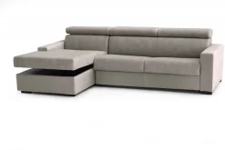 Divano letto con penisola tortora 260x95cm - Aloet