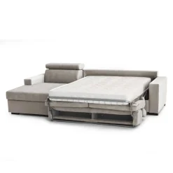 Divano letto con penisola tortora 260x95cm - Aloet