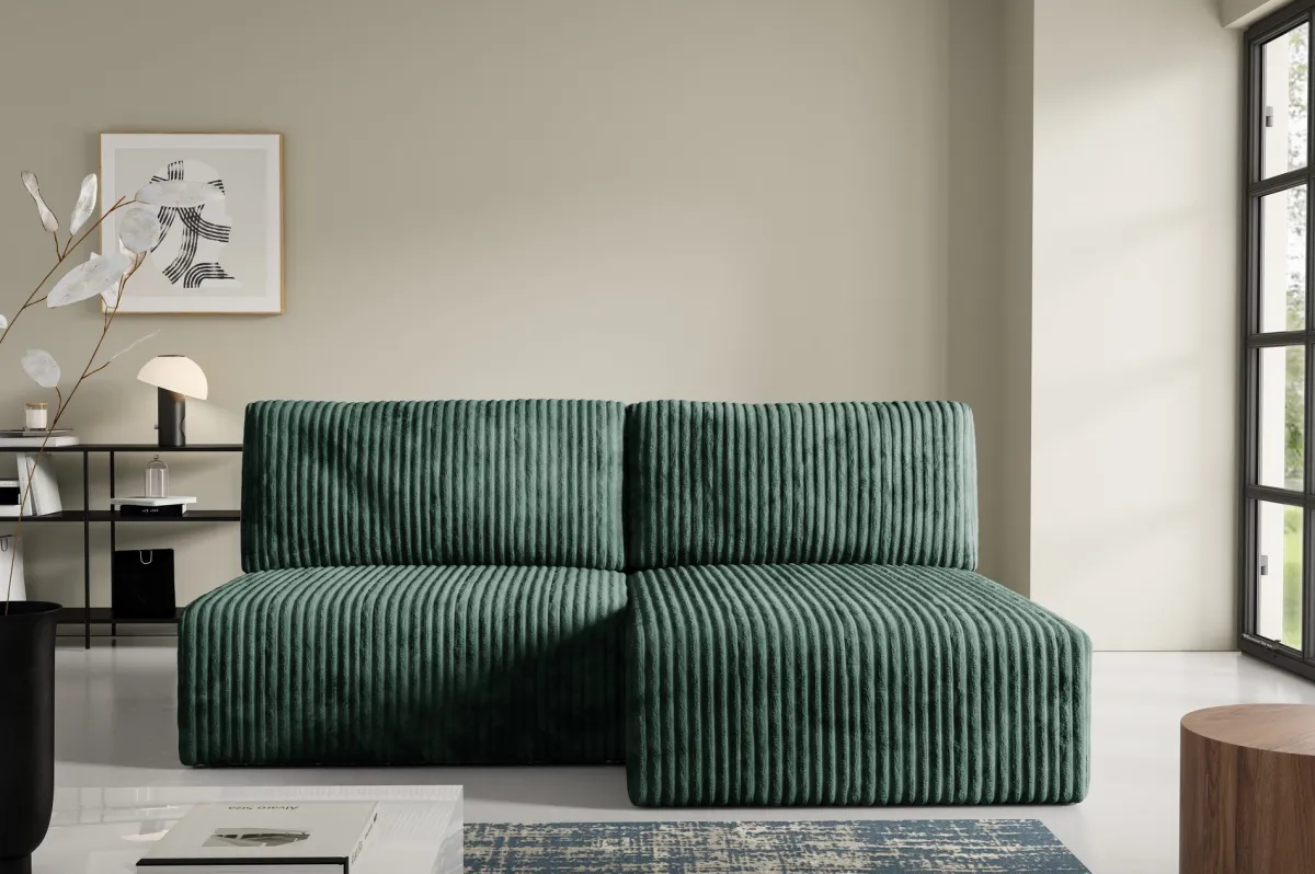 Divani Angolari|Divani Letto Con Penisola > Dmora Divano Letto con Penisola Contenitore Cuscini Sfoderabili 210x149 cm, Reclinabile - Pergola Verde