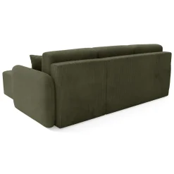 Divano Letto con Penisola Verde Contenitore Reversibile 245x185 cm, Reclinabile - Ranco
