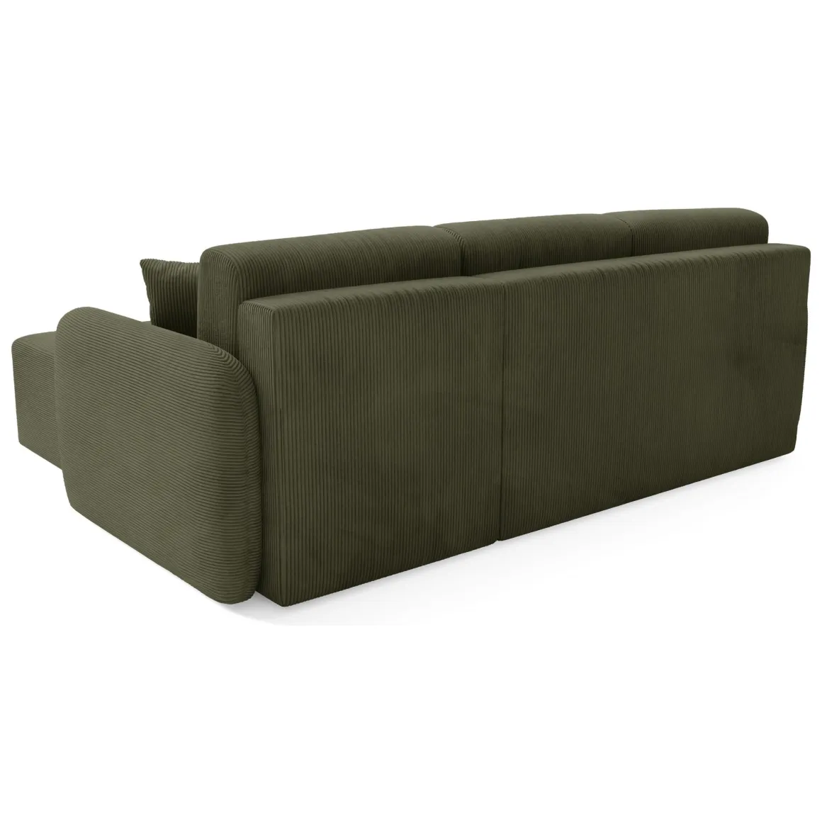 Divano Letto con Penisola Verde Contenitore Reversibile 245x185 cm, Reclinabile - Ranco