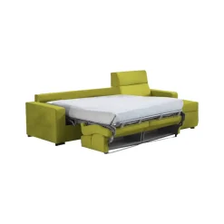 Divani Angolari|Divani Letto Con Penisola > Dmora Divano Letto con Penisola Sfoderabile Contenitore 280x160 cm, Idrorepellente Multiposizione Trasformabile in Letto Made in Italy - Pusiano Verde