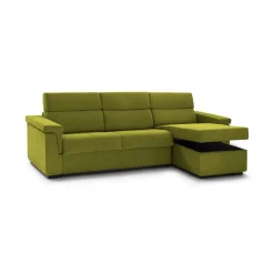 Divani Angolari|Divani Letto Con Penisola > Dmora Divano Letto con Penisola Sfoderabile Contenitore 285x160 cm, Idrorepellente Multiposizione Trasformabile in Letto Made in Italy - Priverno Verde